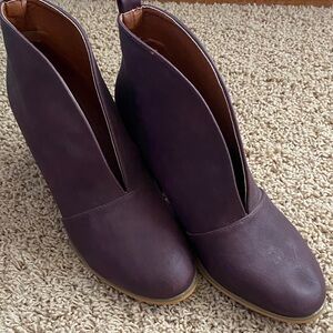 Women's Ankle Boots in Dark Purple /Brown